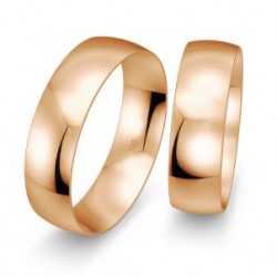 6 mm klasikiniai raudono aukso vestuviniai žiedai „Aukso gija"