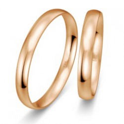 3 mm klasikiniai raudono aukso vestuviniai žiedai "Aukso gija"