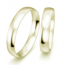4 mm klasikiniai natūralaus balto aukso vestuviniai žiedai „Aukso gija"