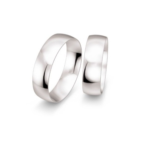6 mm balti klasikiniai vestuviniai žiedai „Aukso gija"