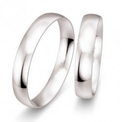 4 mm klasikiniai balto aukso vestuviniai žiedai „Aukso gija"