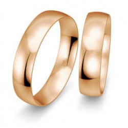 5 mm klasikiniai raudono aukso vestuviniai žiedai „Aukso gija"