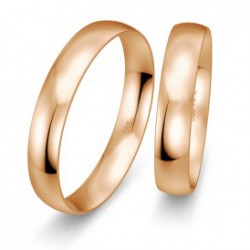 4 mm klasikiniai raudono aukso vestuviniai žiedai „Aukso gija"